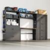 imageFLEXIMOUNTS Garage Storage Cabinet System 3in1 Modular Metal Tool Cabinet wWorkbench and Metal Board Shelf Includes Pegboard 24Gauge Steel 117L w 8 Doors Black FLEXIMOD SeriesBlack