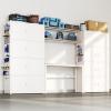 imageFLEXIMOUNTS Garage Storage Cabinet System 3in1 Modular Metal Tool Cabinet wWorkbench and Metal Board Shelf Includes Pegboard 24Gauge Steel 117L w 8 Doors Black FLEXIMOD SeriesWhite