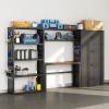 imageFLEXIMOUNTS Garage Storage Cabinet System 3in1 Modular Metal Tool Cabinet wWorkbench and Metal Board Shelf Includes Pegboard 24Gauge Steel 117L w 8 Doors Black FLEXIMOD SeriesBlack