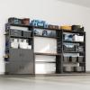 imageFLEXIMOUNTS Garage Storage Cabinet System 3in1 Modular Metal Tool Cabinet wWorkbench and Metal Board Shelf Includes Pegboard 24Gauge Steel 117L w 8 Doors Black FLEXIMOD SeriesBlack