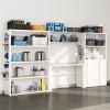imageFLEXIMOUNTS Garage Storage Cabinet System 3in1 Modular Metal Tool Cabinet wWorkbench and Metal Board Shelf Includes Pegboard 24Gauge Steel 117L w 8 Doors Black FLEXIMOD SeriesWhite
