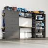 imageFLEXIMOUNTS Garage Storage Cabinet System 3in1 Modular Metal Tool Cabinet wWorkbench and Metal Board Shelf Includes Pegboard 24Gauge Steel 117L w 8 Doors Black FLEXIMOD SeriesBlack